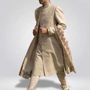 Dernière collection de sherwanis élégants pour mariage, tenues ethniques pour marié, costumes et blazers pour hommes>Costumes pour hommes - Product Image 4
