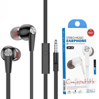 Pengiriman Cepat Grosir Harga Murah Earphone Wired In-ear 3.5mm Bass Kaya Nyaman Dipakai Logo Custom Rantai Toko Panjang Kabel 1.2m