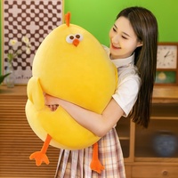 Boneka Ayam Angela Fun, Bantal Ayam Kuning Menggemaskan dengan Isian Kapas PP, Bantal Lembut untuk Dekorasi Ruang Tamu
