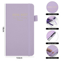 Carnet de notes, journal, planificateur et organisateur A5 en cuir PU à couverture rigide, personnalisé avec étiquette privée Y&G, hebdomadaire et mensuel, 2027