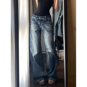 Design Original 2025 Printemps Américain Rétro Large Jambe Jeans pour Femme Mode Western avec Look Lâche Lavé Inspiré par Ins - Product Image 2