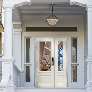 Puerta de Hierro Forjado Personalizada de Alta Calidad con Pequeña Puerta de Vidrio, Puerta de Entrada Francesa de Hierro Forjado - Product Image 5