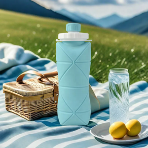 Bouteilles d'eau pliables en silicone OEM/ODM pour festivals, activités de plein air, enfants, sans BPA - Product Image 2