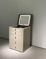 Table de toilette multifonctionnelle en bois massif, style moderne minimaliste, élégante, pour chambre à coucher, petits espaces, rangement compact