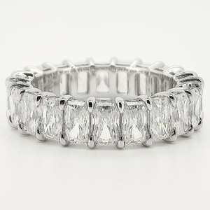 Anel de Casamento Eternity Band com Moissanite Corte Oval em Prata Esterlina S925, Anéis de Moissanite Certificados GRA - Product Image 3