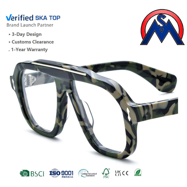 Men Casual Adult Thick-Frame Black Acetate Reading Glasses Custom Logo Blue Light Blocking Optical Frame for All Face Shapes