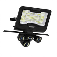 Lampu Sorot Tenaga Surya 20W Kamera Tiga Lensa 9MP 1/2.8 CMOS 24000mAh 58 LED IP66 Modern Luar Ruangan Wi-Fi Sensor Gerak 15m Dapat Diisi Ulang