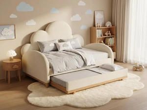 <span class=keywords><strong>Lit</strong></span> d'appoint en bois extensible en forme <span class=keywords><strong>de</strong></span> nuage avec rangement, écologique, taille personnalisée, design moderne, rembourré pour la sécurité des enfants - Product Image 3