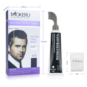 Mokeru Shampooing Tonifiant Bio Naturel pour <span class=keywords><strong>Cheveux</strong></span> Noirs – Couvre à 100% les <span class=keywords><strong>Cheveux</strong></span> Gris et Blancs – Teinture Noire Instantanée avec Brosse – Sans Dommage - Product Image 2
