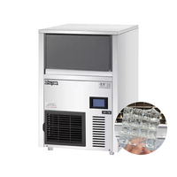 Vente en gros de petit distributeur automatique de glace carré en acier inoxydable 24H 36KG/45KG opération facile avec pompe à eau réservoir d'eau à usage domestique 220V