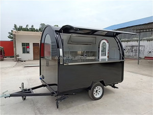 Remolque Redondo Retro para Comida y Café, Camión de Helados, Donas y Aperitivos con Máquina de Espresso, Carrito Móvil Vintage en Venta - Product Image 4
