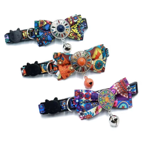 Accessoires de protection en gros pour AirTag : Étui rétro bohème en polyester écologique avec nœud pour collier de chien ou collier pour chat