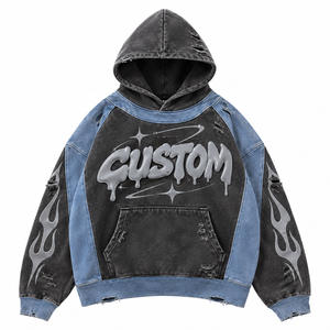 Men's <b>Red</b> Cotton Fleece Embroidered Winter Hoodie with Digital Printing for US Boutique Retailers Private Label - Product Image 3