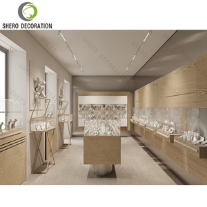 Customized Jewelry Display Cabinet Jewellery Showroom Designs Wood Glass Display Counter Jewellery Showcase For Sale - Product Image 3