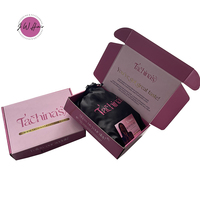 Ensemble d'Emballages Perruques et Extensions Cheveux Personnalisés avec LOGO: Boîte à Perruque, Pochette Zippée en Satin, Brosse à Bords, Bonnet Perruque HD – Faible MOQ