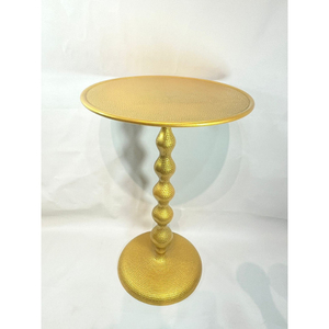 Table d'appoint en métal martelé doré artisanal, prix de gros, collection - Product Image 4