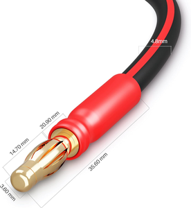 Câble de haut-parleur <span class=keywords><strong>Hi</strong></span>-<span class=keywords><strong>Fi</strong></span> plaqué or 24 carats haut de gamme avec fiches bananes - Product Image 4