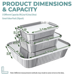 Wholesale Factory Price Eco-Friendly Oven Safe Disposable Aluminum Pan Plastic Lid Food Grade <b>Foil</b> <b>Containers</b> Food Packaging - Product Image 2