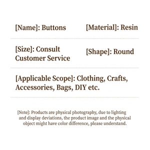 Boutons en résine écologique personnalisés à deux trous, en gros, attaches décoratives pour la couture, formes cœur et carré pour chemises et manteaux. - Product Image 4