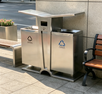 Poubelle extérieure robuste en acier inoxydable de qualité industrielle, bac à déchets en métal très résistant pour les terrains d'usine et les quais
