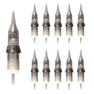 Lot de 10 cartouches de tatouage pour stylos et machines à tatouer, aiguilles jetables stérilisées sûres de 0,30 mm, grises - Product Image 1