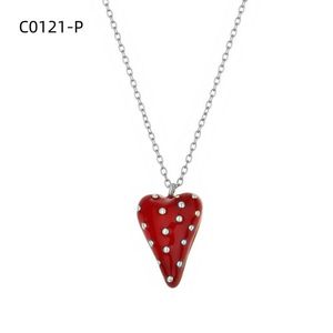 Amy Amy Cute Heart Pendant Necklace <b>Red</b> Rhinestone Silver Plated <b>Box</b> Chain Women's Fashion Jewelry <b>Gift</b> Everyday Wearing - Product Image 1
