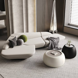 ספה מתנפחת מינימליסטית מודרנית יוקרתית קלה, בעלת פינות מעוגלות לא סדירות, עם מסגרת עץ וספוג, למשרד מכירות או לסלון יופי - Product Image 2