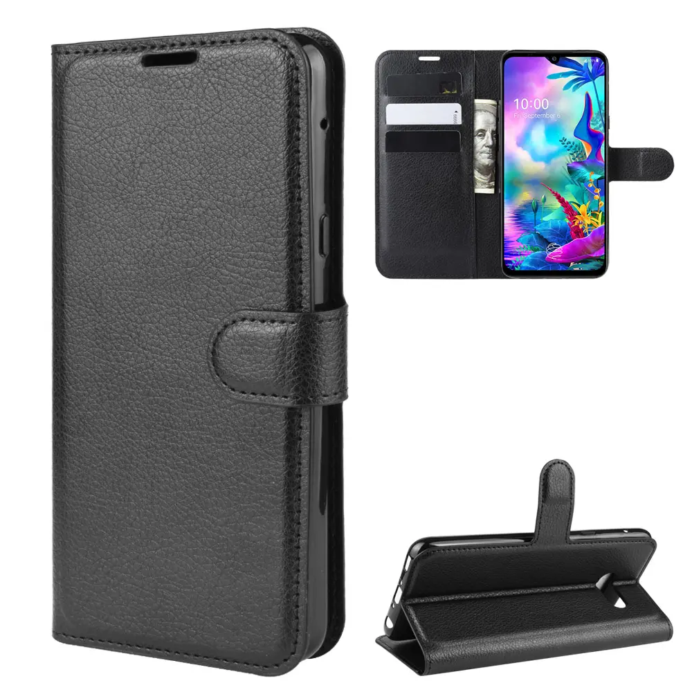 9 Colors Litchi PU Card Holder Wallet Flip Leather Case For LG G8X ThinQ