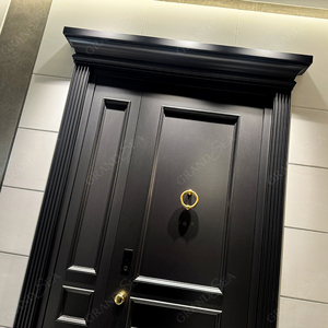 Pintu Masuk Depan Mewah Berkualitas Tinggi Warna Hitam Gaya Eropa Pintu Depan Aluminium Keamanan Eksterior untuk Rumah - Product Image 5