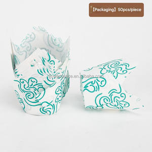 Alat memanggang dan <span class=keywords><strong>Pasty</strong></span> mangkuk pemanggangan kertas Cupcake Tulip putih coklat sekali pakai - Product Image 6
