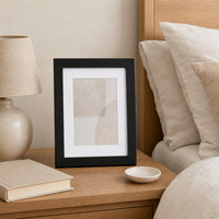 Cadre photo en aluminium noir 9x11 pouces avec passe-partout blanc 5x7 pouces, cadre photo de table pour décoration intérieure, photo non incluse