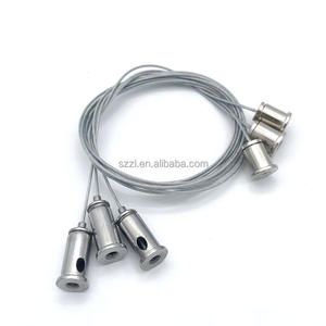Kit de câbles de <span class=keywords><strong>suspension</strong></span>, bande extensible réglable de câble d'acier inoxydable 1m, pour l'affichage d'exposition d'art de peinture de panneau d'affichage - Product Image 1
