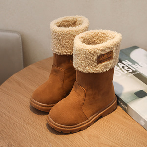 Nouveauté Automne & Hiver 2025 <span class=keywords><strong>Bottes</strong></span> en fourrure à semelle épaisse Bout rond <span class=keywords><strong>Bottes</strong></span> mi-mollet avec fermeture éclair latérale Avec assurance qualité - Product Image 1