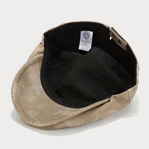 Nouveau Béret en Cuir PU Teint par Nouage Style Européen et Américain Automne 2024 pour Femme, Nouveau Béret Homme Tendance Rétro Casquette Ivy - Product Image 6
