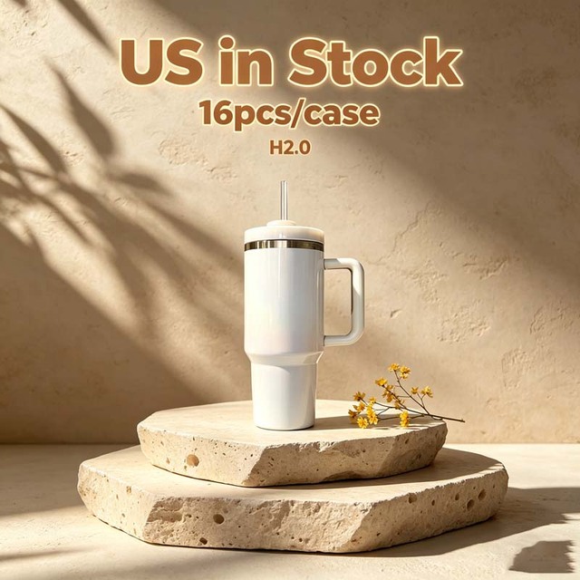 US Warehouse White H1.0/2.0 Sublimation Mug Freezer-safe Blank Insulated Water Bottles 40oz for Daily Use