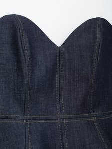 Definir moda feminina nova saia curta hem zipper design denim vest + casual balde jeans terno das mulheres - Product Image 4