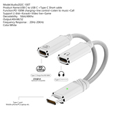Divisor USB C 2 en 1, 100W PD, Carga Rápida, Dongle de Audio, Adaptador de Carga para Auriculares USB C, para Cámara, Llamadas DC