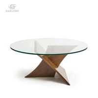 Table basse à bas prix haut en verre souper 10mm épaisseur verre rond verre trempé