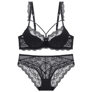 Neue Europäisch-Amerikanische Sexy Spitzen-Push-Up Plus-Size Dessous für Damen, Dünne Baumwolle lässt Große Brüste Kleiner Aussehen - Product Image 4