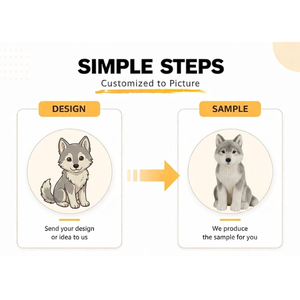 Peluche <span class=keywords><strong>loup</strong></span> réaliste personnalisée, prototypage sur mesure, animal en peluche, poupée chien, personnalisable selon photo, faible MOQ, OEM ODM - Product Image 1