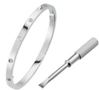 Bracelet de couple unisexe de luxe de créateur, plaqué or 18 carats, zircon, breloque tendance, vente en gros, style tournevis, style mode