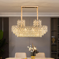 Lustre et Suspension Modernes de Luxe en Cristal Doré pour Hall d'Hôtel, Restaurant, Salon, Chambre à Coucher – Décoration Suspendue