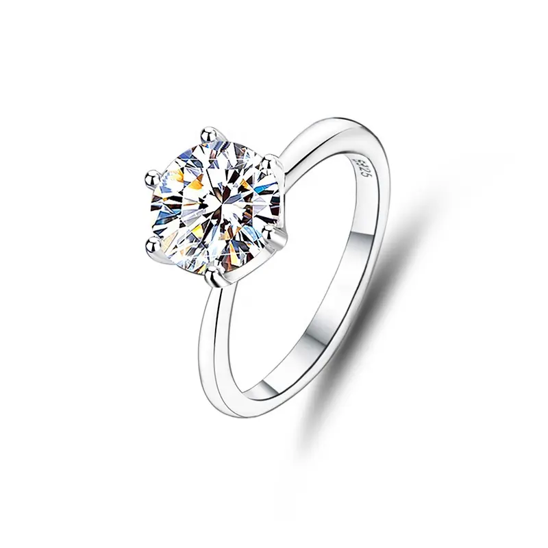 2 Karaat Fijne Sieraden Ring Voor Vrouwen Klassieke S925 Sterling Zilveren Verlovingsmode Trouwfeest Moissanite Diamanten Ring