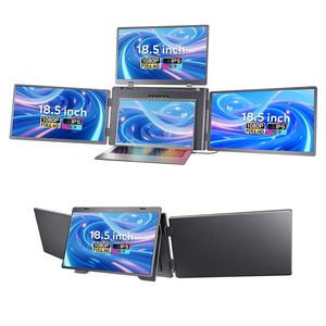 Perfecto para extensor de pantalla de portátil de 12-18.5 pulgadas, monitor cuádruple de 18.5 pulgadas con 3 pantallas LCD portátiles para viajes de negocios. - Product Image 1