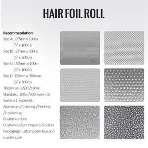 Rotolo di Alluminio Goffrato Professionale per Parrucchieri, 320 Piedi, Fogli per Applicazione Colore e Servizi di Mèches - Product Image 2