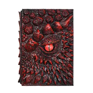 Diario en relieve de dragón 3D, cuaderno de escritura, diario de tapa dura, diario de viaje diario hecho a mano para regalo