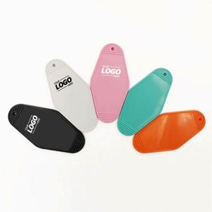 Lot de mousquetons vintage pour motel - Étiquettes vierges pour porte-clés d'hôtel avec impression numérique, promotionnelles et portables en plastique ABS - Product Image 1