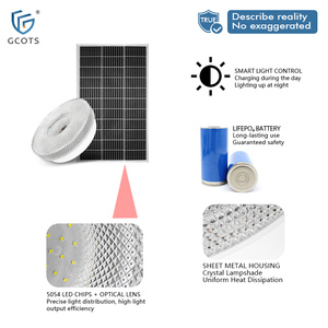 Indoor Solar <b>LED</b> <b>Ceiling</b> <b>Light</b> Aluminum Frame & Acrylic Crystal Lampshade Luxurious Design for Bedrooms & Studies & Living Room - Product Image 2