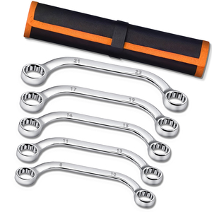 Clé à fourche extra profonde CRV OEM pour réparation automobile, zones difficiles d'accès, qualité industrielle, clé à anneau bi-hexagonale à 12 points, double extrémité - Product Image 1