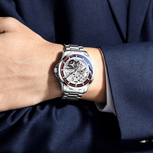 Reloj Mecánico Automático Ailang Skeleton con Caja Hueca de Aleación de 12 mm, Resistente al Agua hasta 50 m, Correa de Acero Inoxidable con Cierre Plegable - Product Image 3